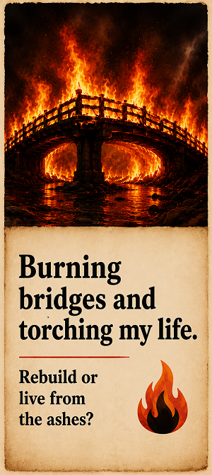 Burning bridges and torching my life