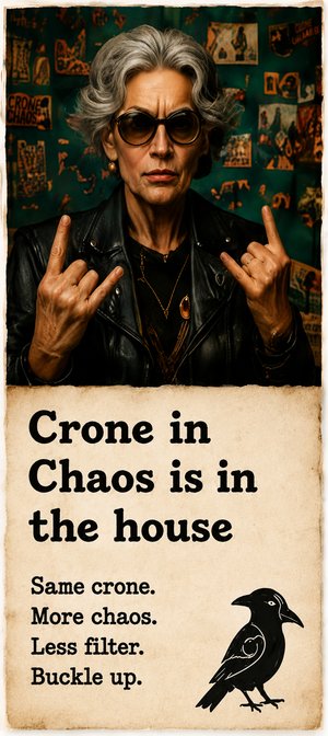 Crone in Chaos is in the house
