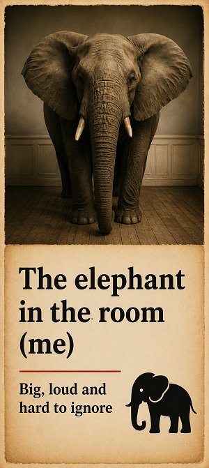 The elephant in the room (me)