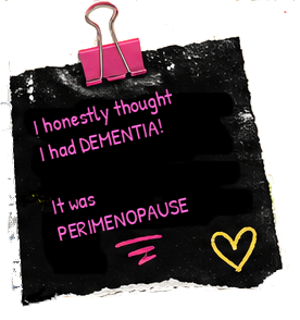 Perimenopause brain fog and memory lapses summary board
